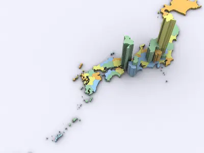 Map of Japan 3D model