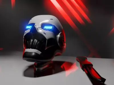 Random art of robotic head 3D model