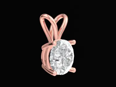 Luxury Round Solitaire Pendant Jewelry Model  42a  3D print model
