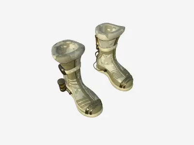 SciFi Boots A08 Desert Camouflage - Character Design Fashion Low-poly 3D model