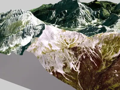 Mountain landscape Watzmann Germany 3D model