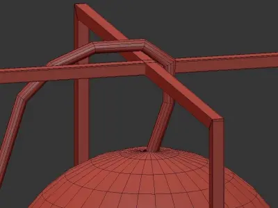 EXHIBIT gold metal lamp with ball in middle 3D model