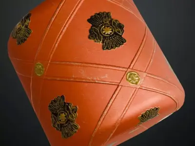 Orange Clean Metal Pattern PBR Seamless Texture