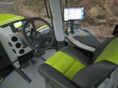  High Power Agricultural Tractor Wheeled Rigged for Maya 