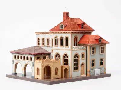 Vintage Villa Architecture model pack Low-poly 3D model