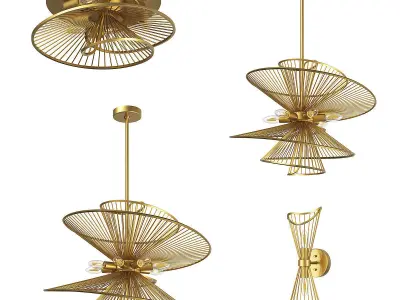 728 Zeta Lightstar Collection of Modern Lamps  Spiral 3D Model Pack