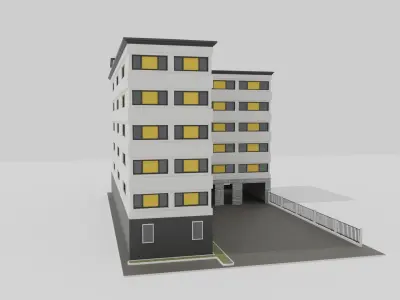 Building apartment Low-poly 3D model