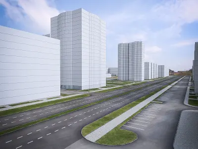 Urban Area 05  Low-poly 3D model