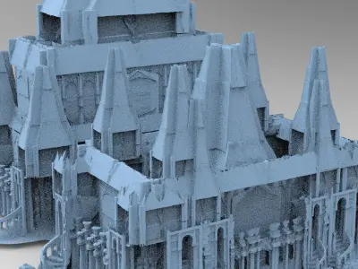 Dark Magic Fort architecture Towers Kit bash 1  3D model