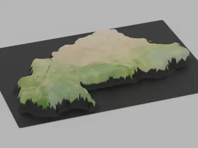 Burkina Faso Map Country Low-poly 3D model