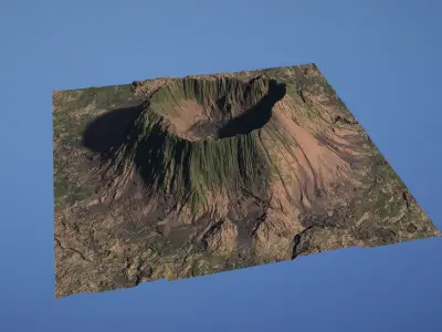 Landscape Environment Volcano Snow 03 Low-poly 3D model