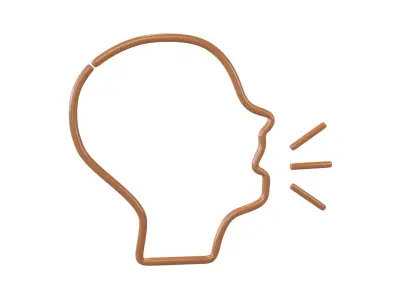 Neon Speaking Head v1 005 Low-poly 3D model