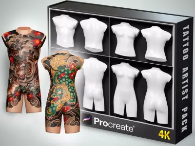 Tattoo Artist Torso Pack 3D model