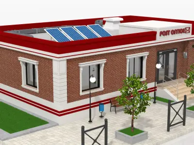 Post Office Low-poly 3D model