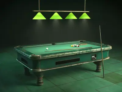 Pool table worn out Low-poly 3D model