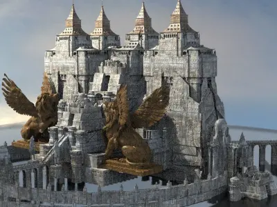 European Medieval Fantasy City 3D model