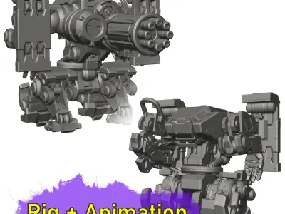 Bastion Model Rig and Animation 3D model