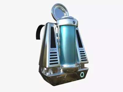 SciFi Backpack J10 Aluminum - Fashion Character Design Low-poly 3D model