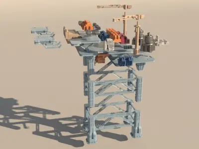 Sci-fi OilRig for 3Dprint 3D print model