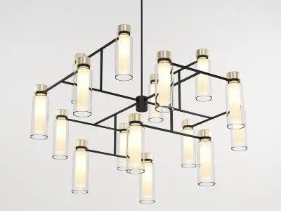 OSMAN modern chandelier with glass cylinders 3D model