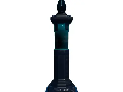 SciFi Energy Core Pillar Crystal Low-poly 3D model