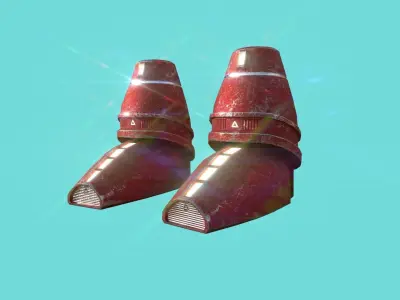 Sci-Fi Boots - Character Design - Megaman Style Low-poly 3D model