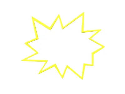 Bursts Symbol V1 002 Low-poly 3D model