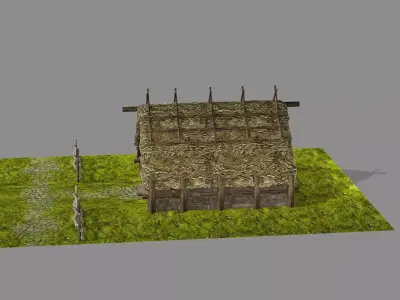 Medieval Viking House 02 Game Ready Low-poly 3D Model Low-poly 3D model