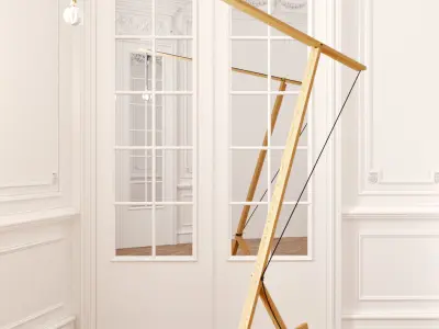 WOOD FLOOR LAMP - LAMPADA A STELO 3D model