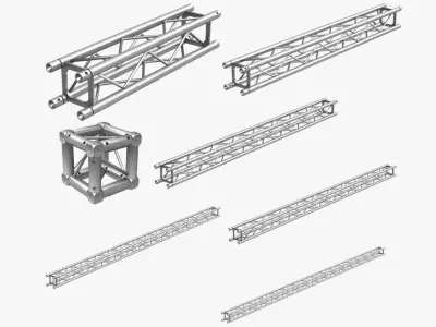 Mini Square Truss Collection - 7 PCS Modular 3D model