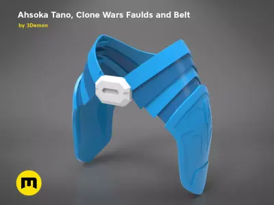 Ahsoka Tano Clone Wars Faulds and Belt 3D print model