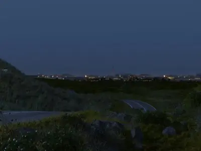 Outdoor night road 3D model