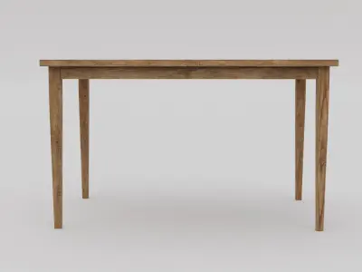 LowPoly Dining Wood Table 4K GameReady Asset Low-poly 3D model