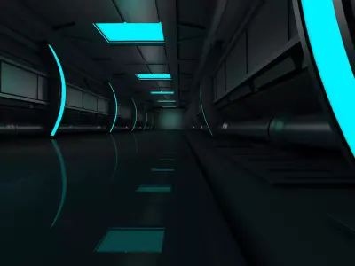 Sci Fi Interior 3D model 6