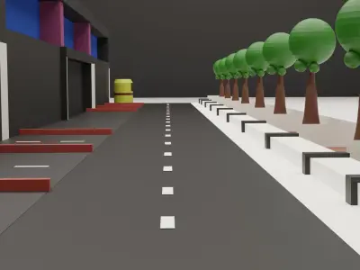 street building with tree in it 3D model