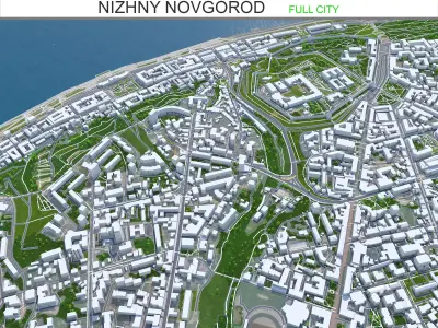 Nizhny City Novgorod Low-poly 3D model