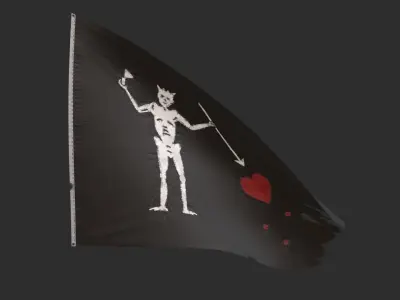 Pirate Flag - Francis Spriggs and Edward Lowe Low-poly 3D model