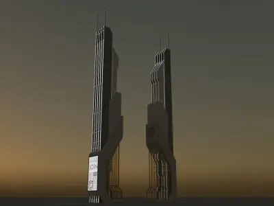 Futuristic Sci-Fi Skyscraper 06 3D model