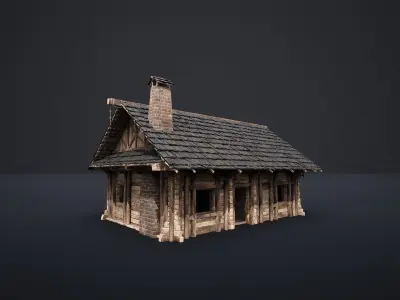 MEDIEVAL SLAVIC HOUSE COTTAGE CABIN HUT VILLAGE FARM AAA NEXTGEN Low-poly 3D model