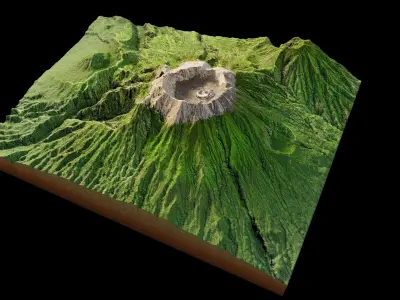 Mount Raung 3d model Terrain 3D model