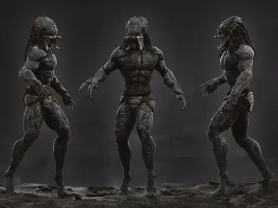 Predator Assassin Low-poly 3D model