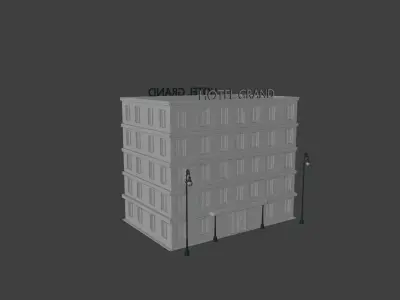 Old Victorian hotel  3D model