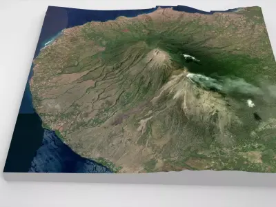 Volcano Lewotobi Flores Island Indonesia 3D model