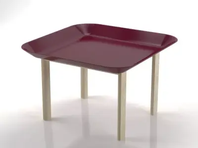 Fergana two side tables with flower on top 3D model