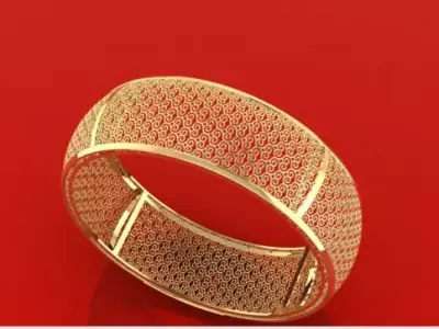 1302 Wide Filigree Bangle 61MM-24gm 3D print model