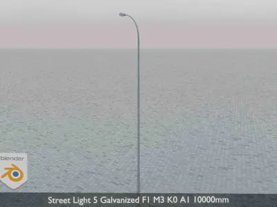 Street Light 5 Galvanized F1 M3 K0 A1 10000mm  Low-poly 3D model