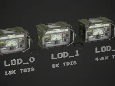Sci-Fi Military Radio  Low-poly 3D model