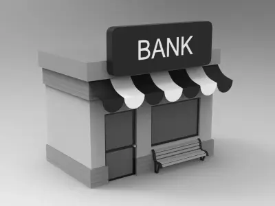 Bank Build Low-poly 3D model