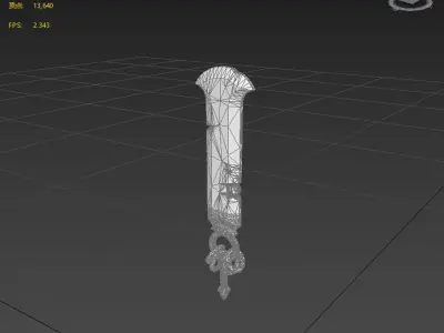 Stylish next generation double edged sword Low-poly 3D model