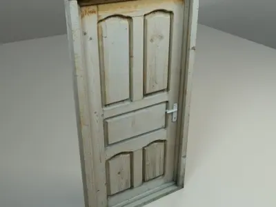 very simple model of an old door Low-poly 3D model